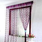 rideaux décoratifs bohèmes motifs cœurs tissu transparent romantique tringle rideaux