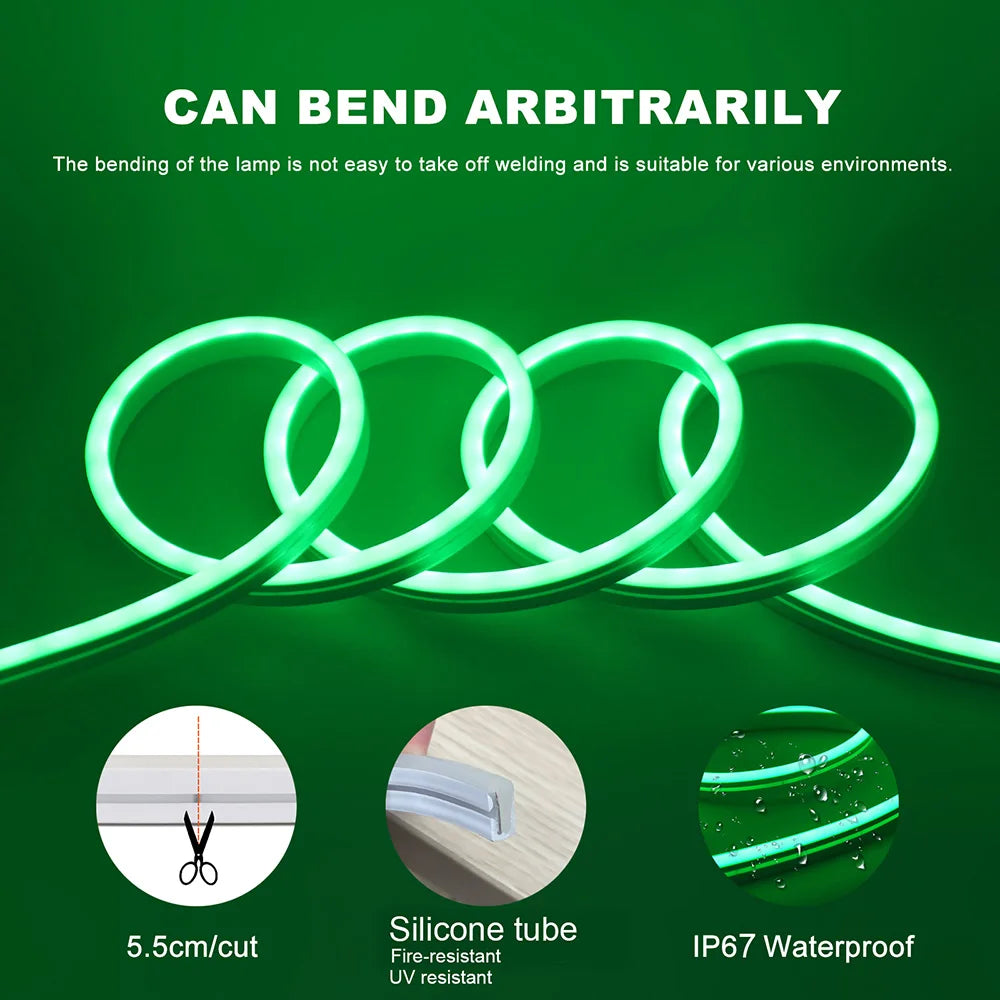 ruban led néon rgb flexible 24 touches télécommande adhésif moderne