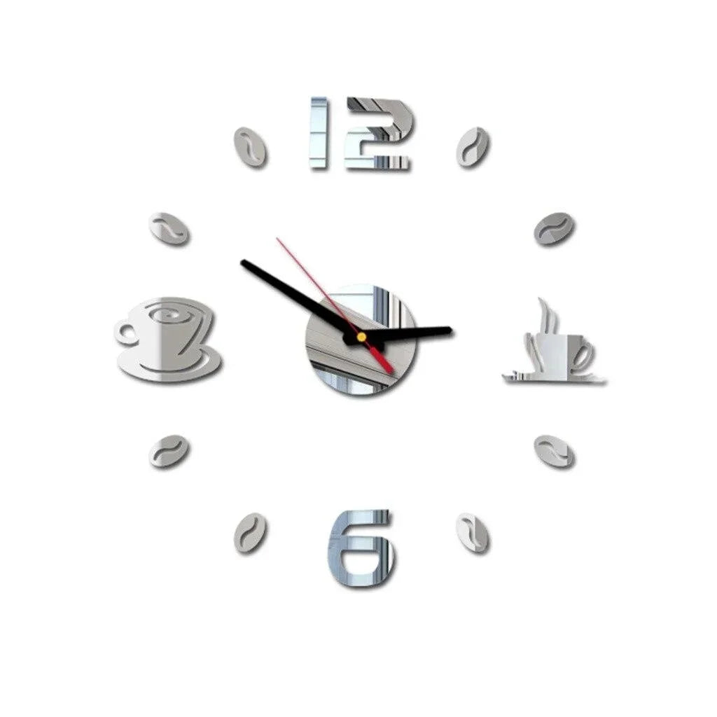 horloge murale moderne décoration horloge numérique rouge noir doré argent éléments détachables assemblage facile