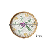 assiette plate décorative rotin tressé motif fleurs boho rustique couleur naturelle