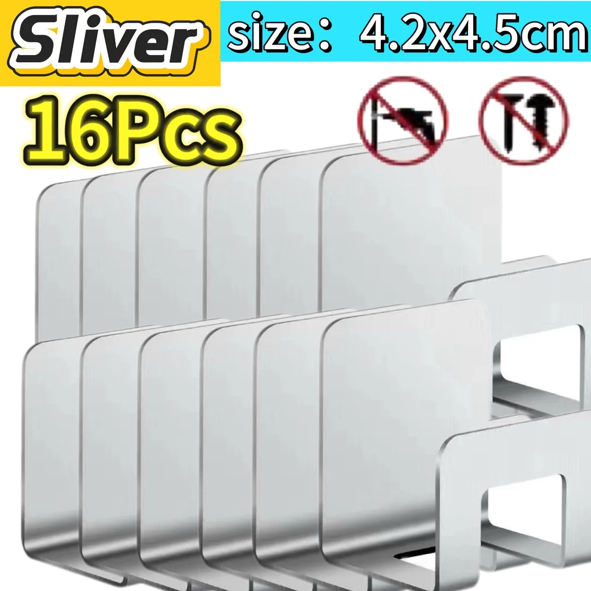 support rangement universel moderne adhésif argenté noir couteaux grattoir ciseaux brosse planche découpe couvercle