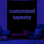 tapisserie personnalisée moderne noir bleu rectangle imprimé lavable machine 100x150cm 150x200cm 180x300cm