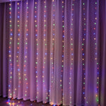 rideau lumineux led blanc jaune multicolore points lumineux uniformes moderne télécommande