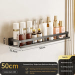 étagère murale aluminium perforée noire adhésive salle bain moderne organisateur suspendu toiletterie support