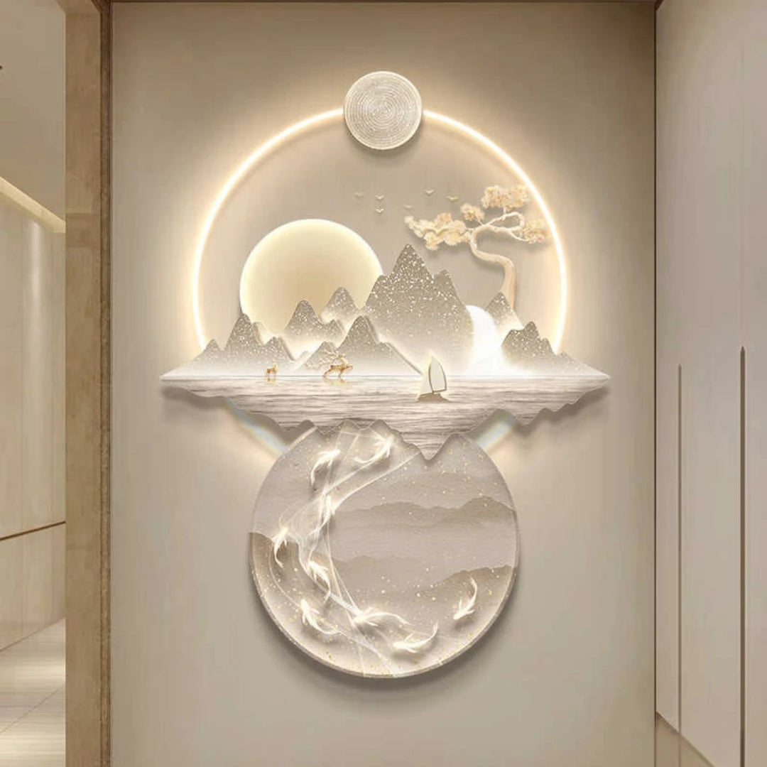 Éclairage LED de l'applique murale en fonctionnement