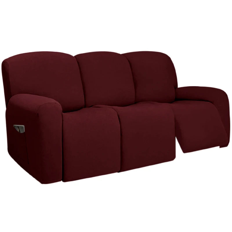housse canapé inclinable fauteuil polyester lavable moderne élastique gris foncé doux poche rangement summer