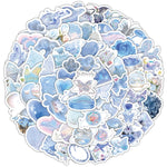 sticker mignon dessin animé bleu rose blanc papillon coeur fleur adhésif collection fantaisieCharacterSetEND
