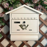 boîte lettres rouge rustique murale motif gâteau postal or fixée