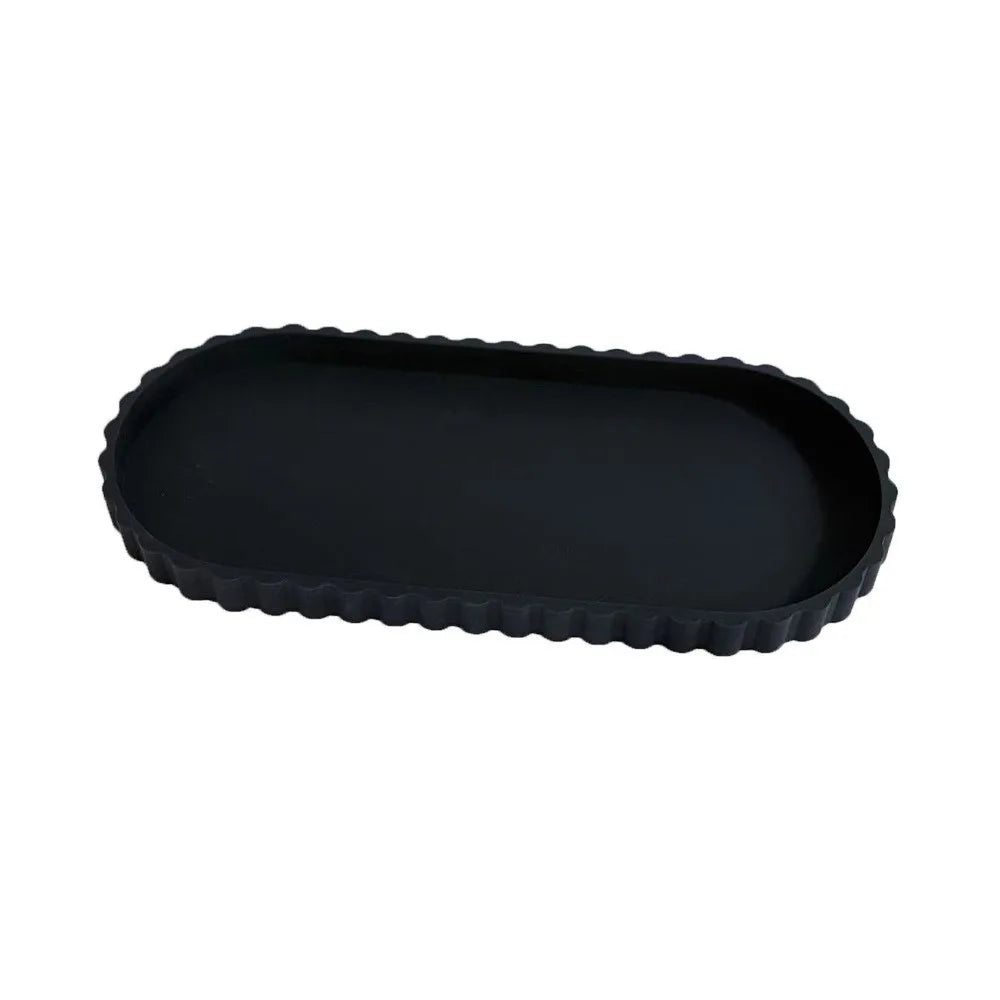 plateau ovale silicone marbre moderne noir blanc rangement cuisine décoration table