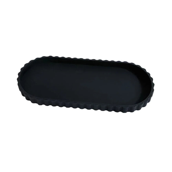 plateau ovale silicone marbre moderne noir blanc rangement cuisine décoration table