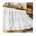 rideau blanc brodé fleurs translucide classique maison 100 150 200cm polyester