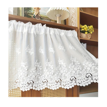 rideau blanc brodé fleurs translucide classique maison 100 150 200cm polyester