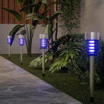 piège insectes solaire argenté moderne tige plantable lumière bleue extérieur jardin patio