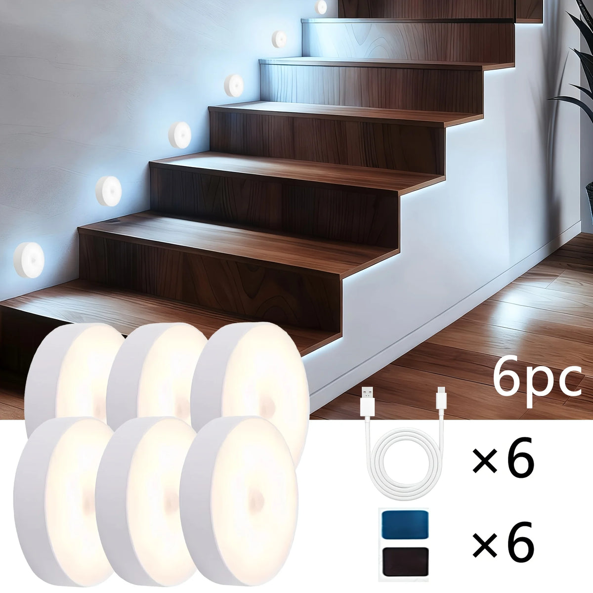 lampe led rechargeable détecteur mouvement led blanc moderne autocollante usb rechargeable