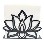 porte serviettes fleur lotus moderne noir blanc clips salle manger cuisine élégant métal utilisation