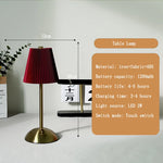 lampe table moderne or noir blanc plissée abat jour rechargeable certifications vde ul rohs