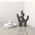 décoration moderne sculpture abstraite noire blanche décoration intérieure vase stylisé branché