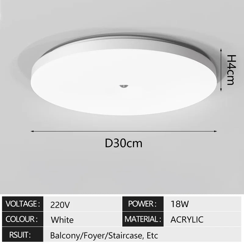 plafonnier led detection mouvement infrarouge blanc moderne surface flux lumineux 249 2000 lumens