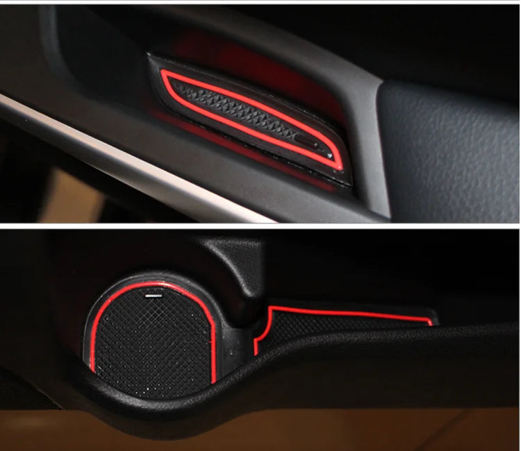 tapis sol voiture noir rouge texture carbone adhésif moderne suzuki sx4 cross 2014 2018
