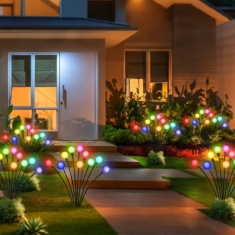 lumières solaires jardin multicolores modernes oscillantes extérieures imperméables ip65 led tiges noires