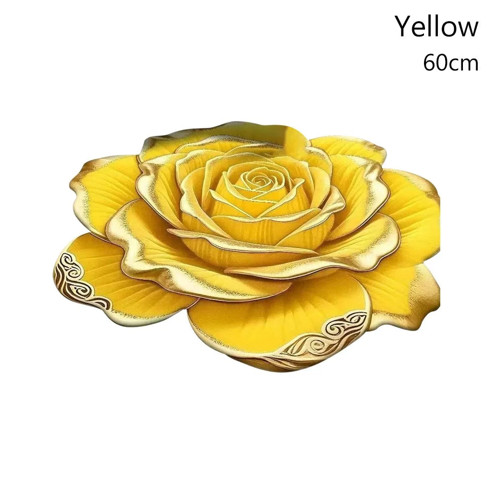 tapis 3d fleurs polyester moderne bleu jaune marron rose violet anti dérapant salon chambre