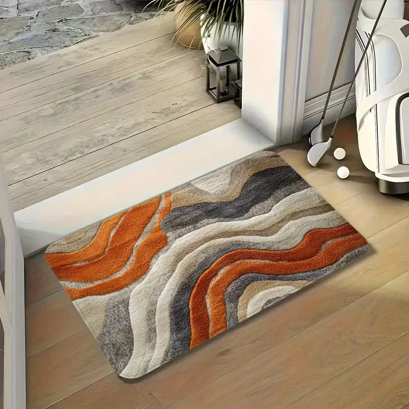 tapis moderne bleu spiral antidérapant résistant décoloration salon bain extérieur 30x50cm 40x60cm