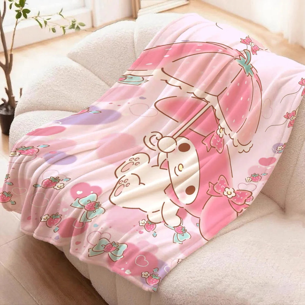 couverture polaire dessins animés coeurs rubans fleurs toutes saisons moderne hand wash polyester