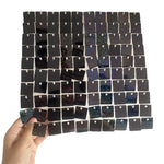 panneau mural décoratif violet bleu blanc doré mosaïque iridescente moderne clips 30cm 30cm