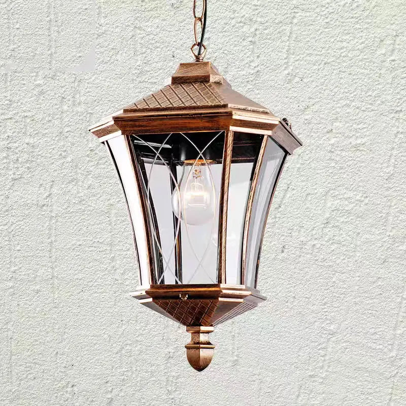 lampe extérieure solaire transparente classique aluminium noir grillage chainette E27