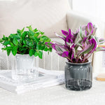 pot plante moderne blanc orange gris triangles géométriques absorbant eau fleur verteintérieur maisonadulteunisexe
