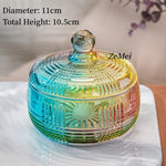 boîte bonbons cristal transparente rétro élégante blanches vintage orange bleu vert jaune gravé