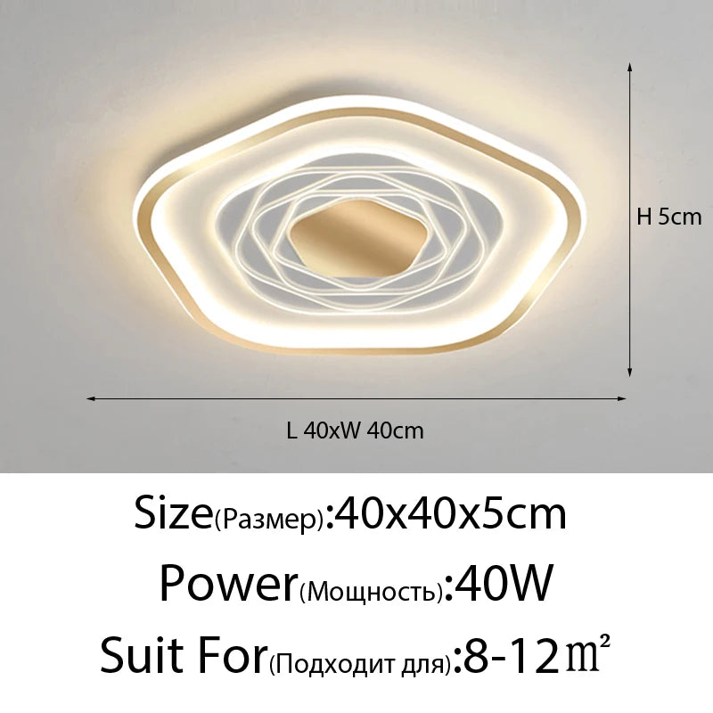 plafonnier led moderne géométrique blanc noir éclairage quotidien monté surface télécommande