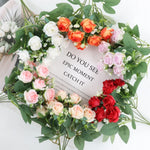 bouquets roses artificielles rouge blanc orange décoration intérieure mariage anniversaire fêtes chambre maison