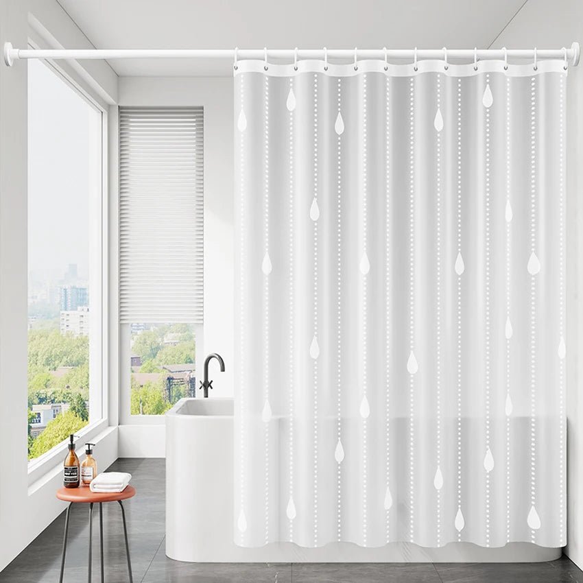 rideau douche transparent moderne lune étoiles points ondulés 180x180cm 180x200cm