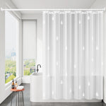 rideau douche transparent moderne lune étoiles points ondulés 180x180cm 180x200cm