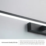lampe miroir postmoderne noir mat fixée mur éclairage led moderne 60cm 80cm 100cm