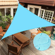 bâche triangulaire bleu turquoise jaune orange extérieur jardin métalliques fixation dimension 3m