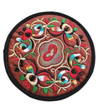 serviettes table traditionnelles broderie florale bleu noir vert rouge jaune rose opaques set table