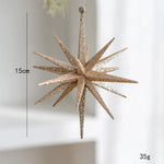 Étoile décorative champagne blanc pour sapin de Noël