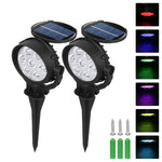 spot lumineux solaire led rgb réglable moderne noir texturé imperméable ip65extérieur jardin piscine