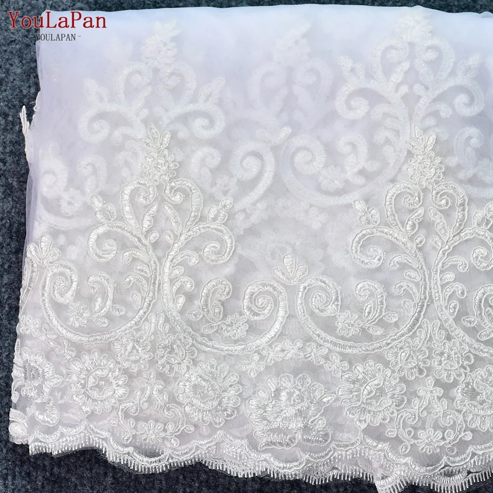 voile mariée blanc dentelle bordure unique classique femme mariage élégant monocouche dài luxueux fixe