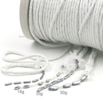 cordelette polyester blanc texture tissée moderne métalliques poids 18g 35g 50g
