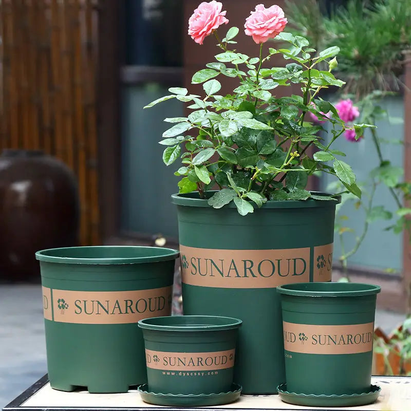pots fleurs modernes vert opaque sans fixation soucoupe plastique balcon jardin