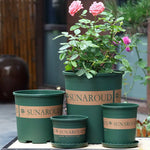 pots fleurs modernes vert opaque sans fixation soucoupe plastique balcon jardin