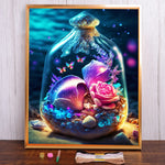 kit broderie point croix motifs floraux peinture artisanale toile coton multicolore moderne éléments cadre