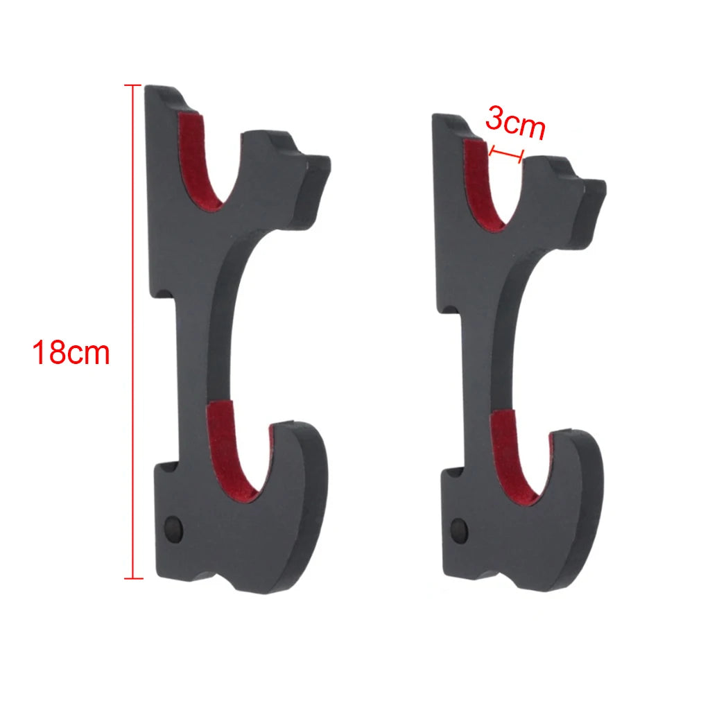 support mural double katana bois noir rouge esthétique japonaise decoration samurai sword holder fixture