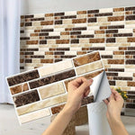 panneaux decoratifs murals marron moderne adhésifs resistant l'eau texture brique 25 pieces