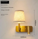 lampe murale moderne or abatjour beige minimaliste led chambre salle manger