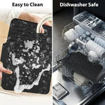 tapis silicone anti dérapant moderne drainage vaisselle assiettes verres noir gris protection chaleur easy