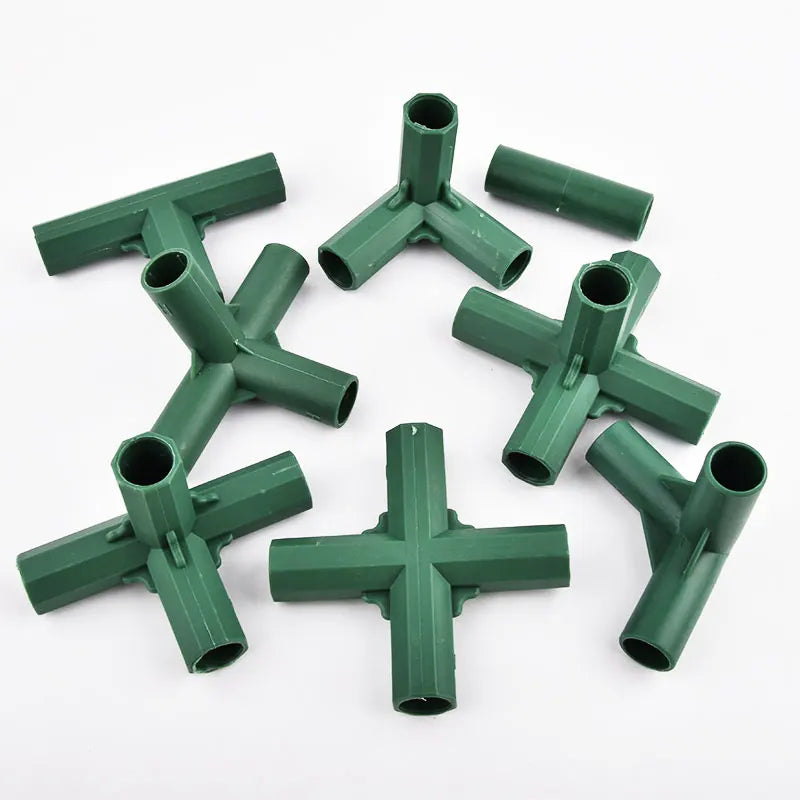 connecteurs support plantes vert plastique serre jardin accessoires bricolage jardinage structure robuste fixe